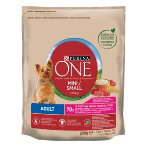 Purina ONE MINI Dog < 10 kg Adult, bogata govedinom, s rižom, 800 g