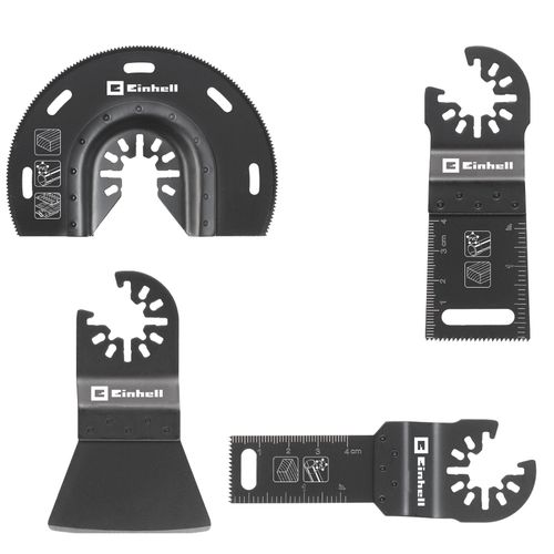 Einhell Pribor za multi tool 4-delni set dodataka za multifunkcionalni alat za drvo i plastiku sitni zub slika 1