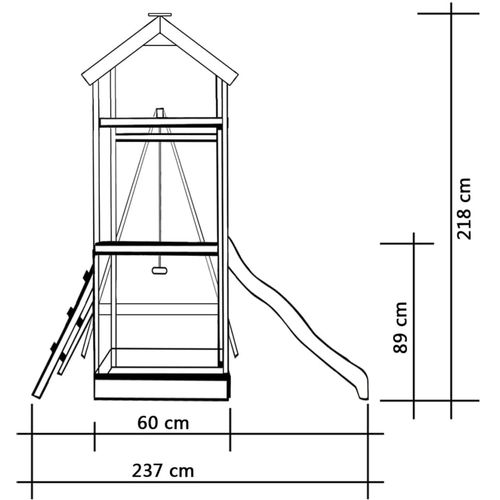 Set za igru s toboganom, ljestvama i ljuljačkama 242x237x218 cm slika 13