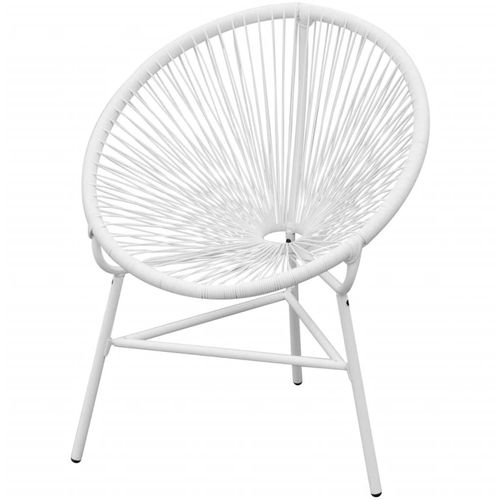 Vrtna okrugla stolica poliratan bijela slika 6