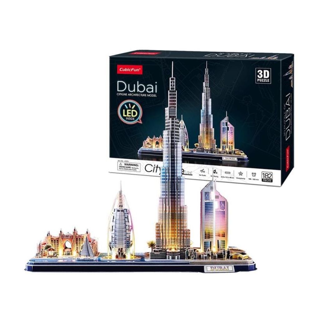 CubicFun CBF205232 3D Puzzle Cityline Dubai sa LED svjetlima L523h slika 1