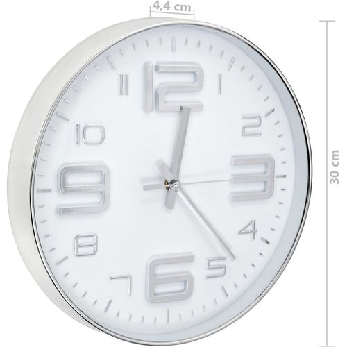 Zidni sat 30 cm srebrni slika 12