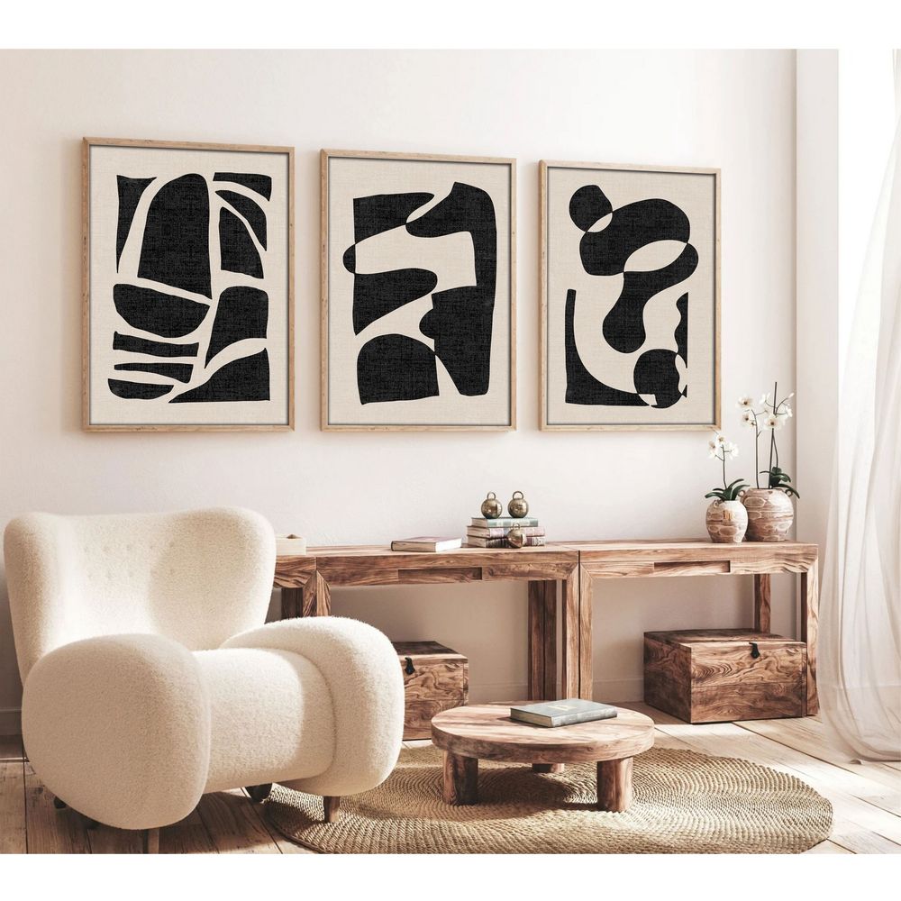 Dekorativna slika "Huhu201 " u okviru, 50 x 70 cm, višebojna (set od 3 komada) slika 2
