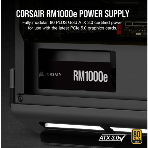 Napajanje CORSAIR RM1000e 1000W modularno ATX 80+Gold crna slika 2