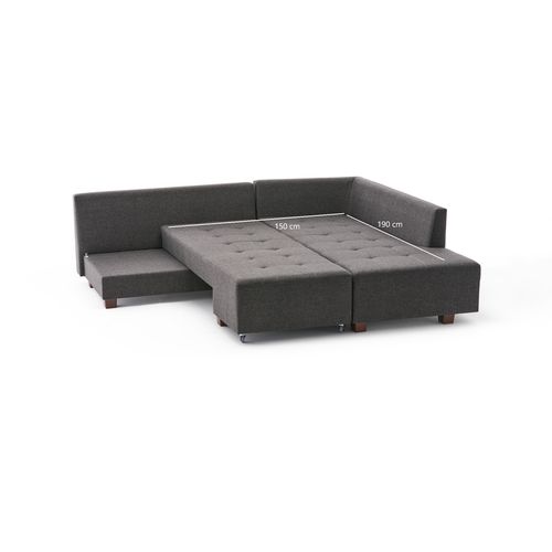 Atelier Del Sofa Kutna garnitura na razvlačenje, Antracit, Manama Corner Sofa Bed Right - Anthracite slika 10