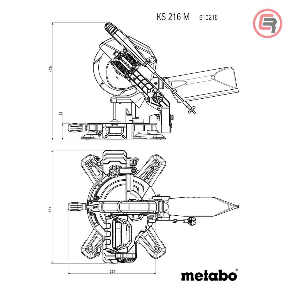 Metabo Pila Kružna KS 216 M Za Kutno Rezanje 216 mm / 1,35 kW Sa Dva Lista Pile – 610216900 slika 9
