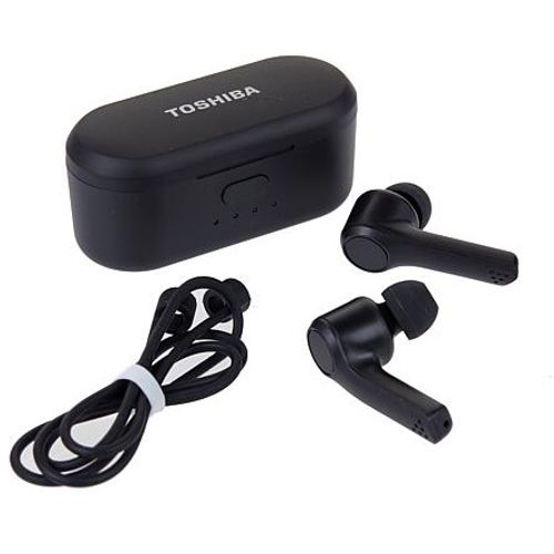 TOSHIBA slušalice Earbuds AirPro, BT, vodootporne, HandsF, crne RZE-BT1000E slika 1