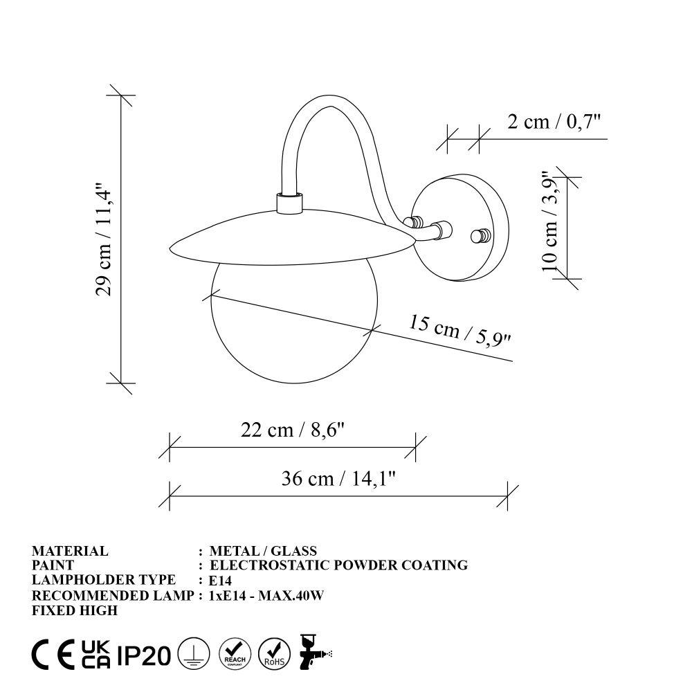 Zidna Lampa Anemon - 15001, boje: Zlato slika 9