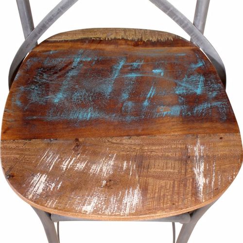 Barski stolac od masivnog obnovljenog drva slika 33