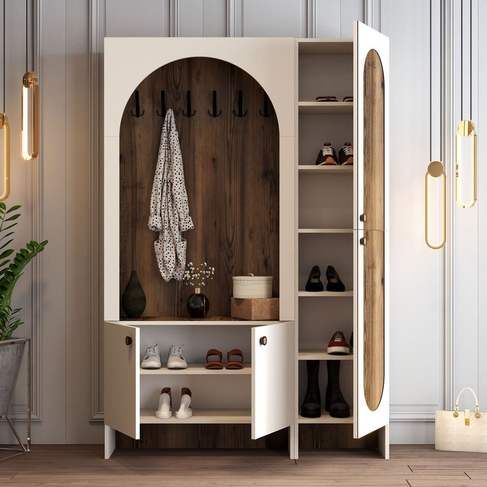 Hall Stand Palermo Kl - Krem i Orah slika 3