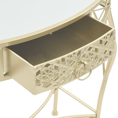 Bočni stolić u francuskom stilu metalni 82 x 39 x 76 cm zlatni slika 5