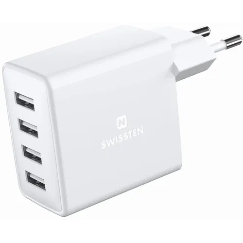 Swissten punjač 4XUSB 4A 20W bela slika 1