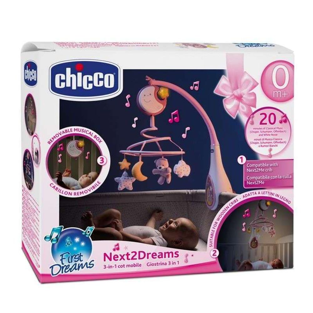 Chicco Vrtuljak za krevetac Next2Dreams, Pink slika 3