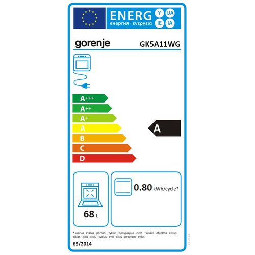 Gorenje GK5A11WG Kombinovani šporet 2xRingla+2xGas, Klasična rerna, Širina 50 cm, Bela boja slika 19