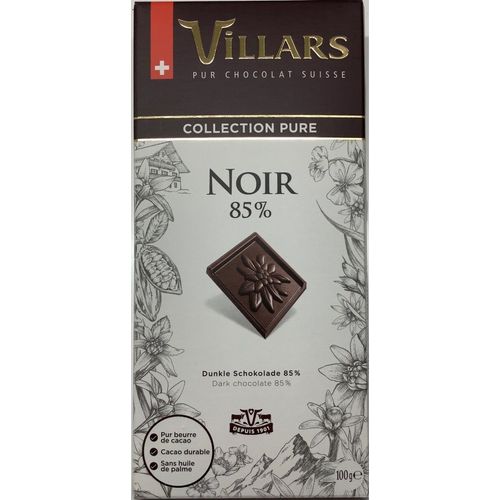 VILLARS pure tamna čok.85% kakaa 100g slika 1