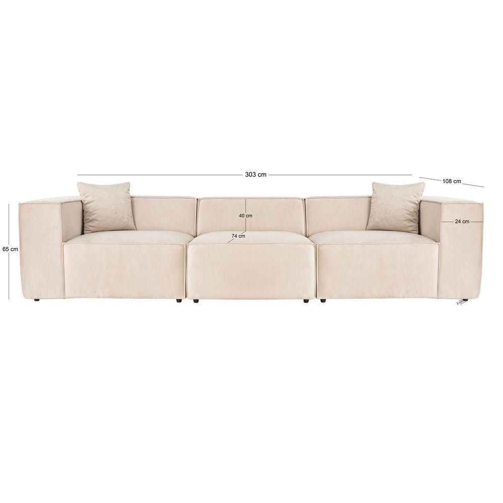 Lora 3 Sjedala - Krem Sofa slika 11