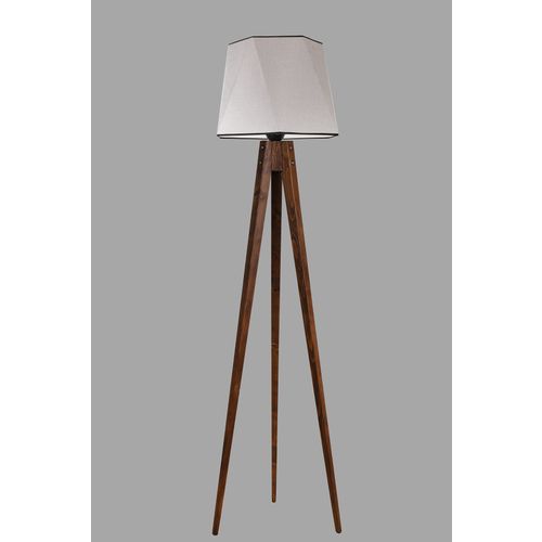 Stojeća lampa sa drvenim postoljem i sivim abažurom - Grey Floor Lamp slika 1