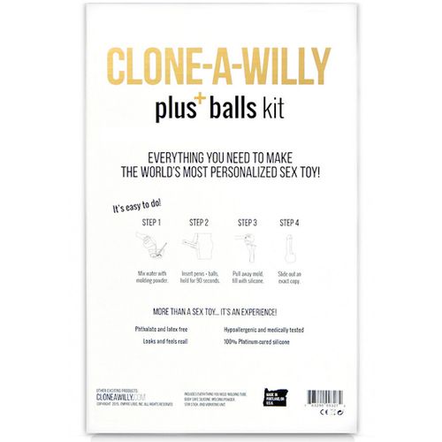 Komplet Clone-A-Willy s testisima, kožne boje slika 4
