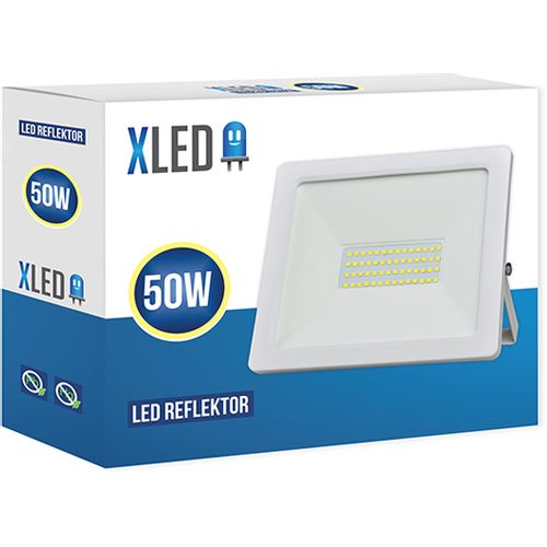 XLED 50W LED reflektor 6500K,4000Lm,IP65,AC220-240V,Beli slika 1