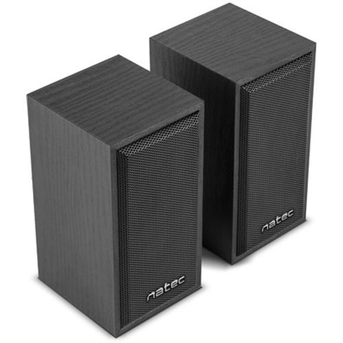 Natec NGL-1229 PANTHER, Stereo Speakers 2.0, 6W RMS, USB power, 3.5mm Connector, Wooden Case, Black slika 3
