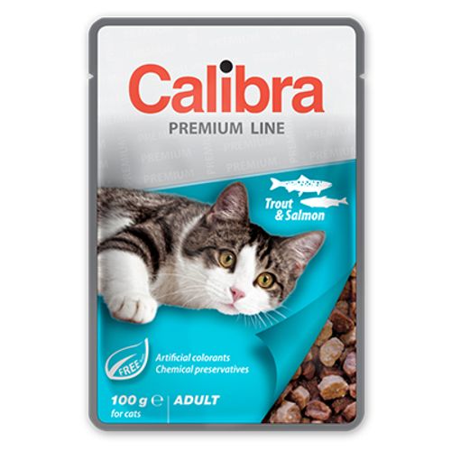 Calibra Cat Adult Kesica Pastrmka i Losos, hrana za mačke 100g slika 1