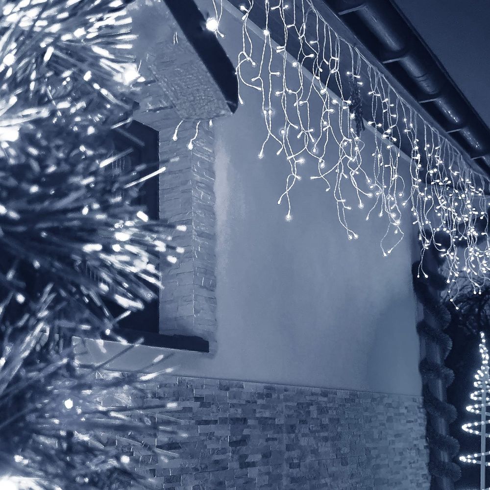Božićna LED zavjesa s daljinskim upravljačem 300 LED, hladno bijela slika 8