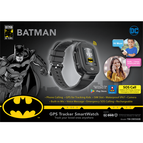 DC Pametni sat, Batman, GPS, SIM card slot, IP67 - BATMAN GPS Tracker SmartWatch slika 5