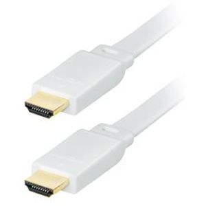 Transmedia High Speed HDMI-cable with Ethernet, Flat cable, 2m White