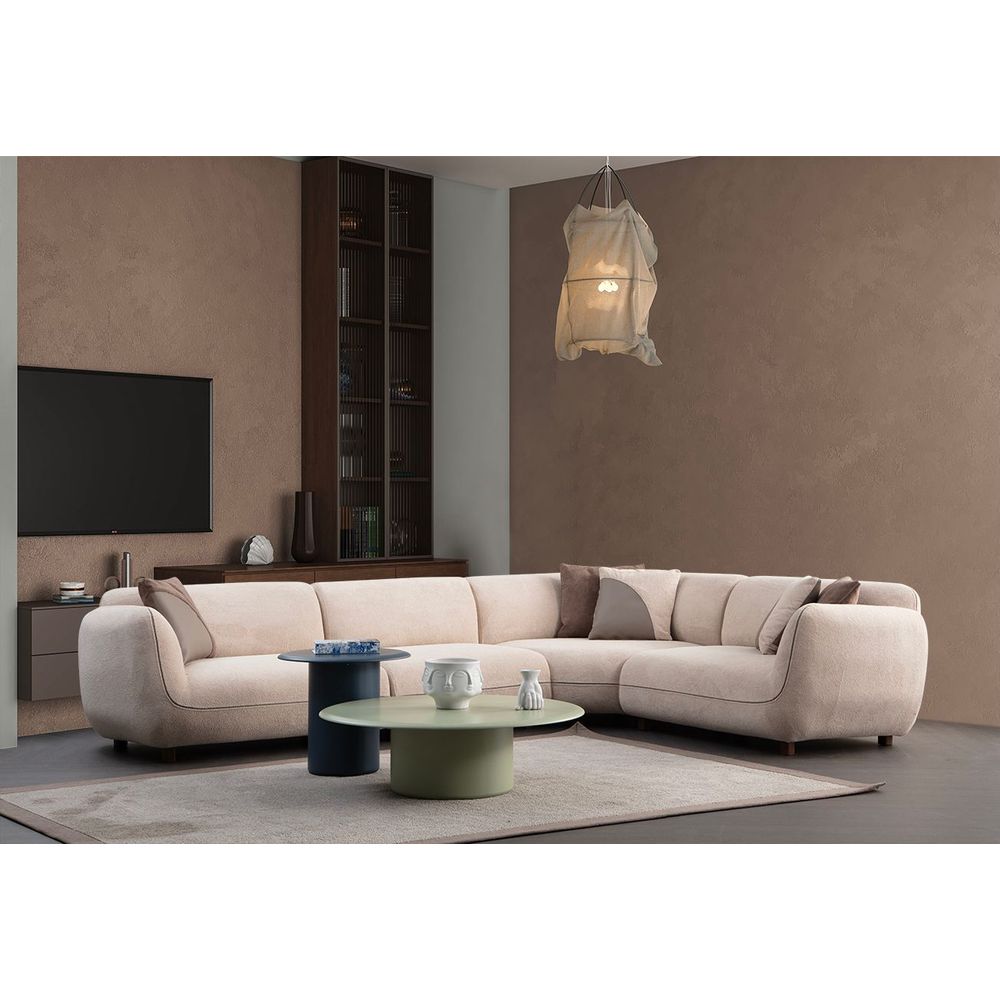 Ugaona sofa Pavia Corner 4 (L1,5+O1+Cx+1,5R) - boja: krem slika 1