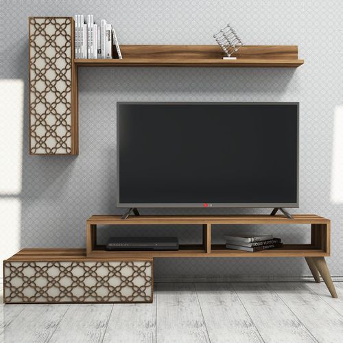 Woody Fashion TV jedinica, Planet - Walnut, Cream slika 3