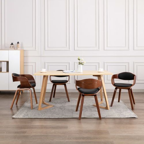 Blagovaonske stolice 4 kom od savijenog drva i umjetne kože slika 1