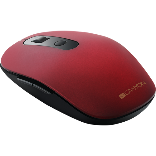 CANYON MW-9 2 in 1 Wireless optical mouse with 6 buttons, DPI 800/1000/1200/1500, 2 mode(BT/ 2.4GHz), Battery AA*1pcs, Red, silent switch for right/left keys, 65.4*112.25*32.3mm, 0.092kg slika 3
