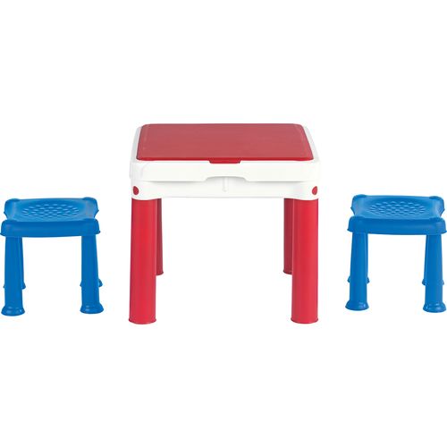 Keter Sto dečiji Constructable sa dve stolice set, crvena/plava/bela  slika 1