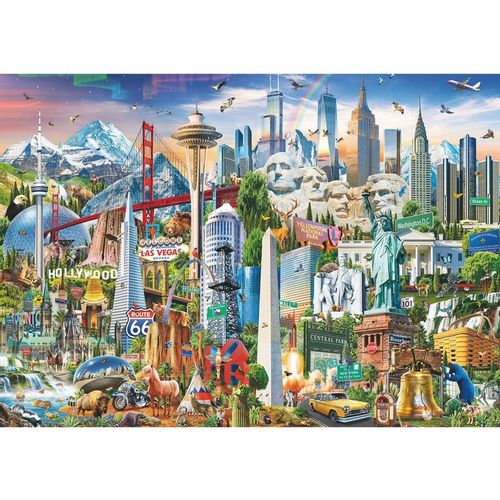 North America Landmarks puzzle 1500pcs slika 1