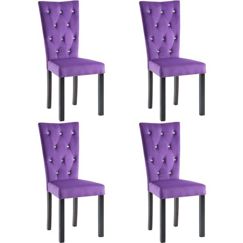 Blagovaonske stolice od baršuna 4 kom ljubičaste slika 11