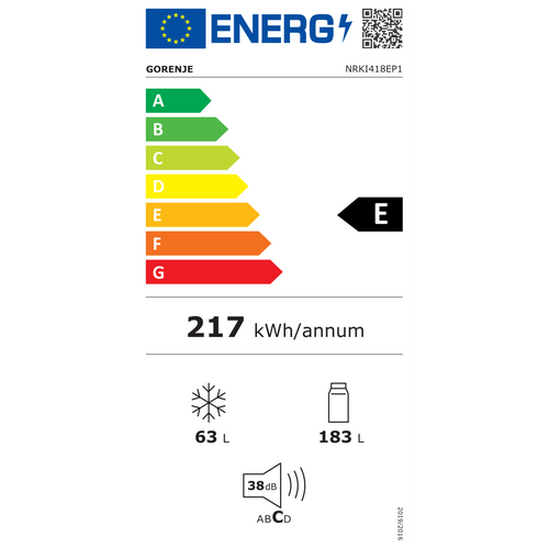 Gorenje ugradbeni kombinirani hladnjak NRKI418EP1 slika 2