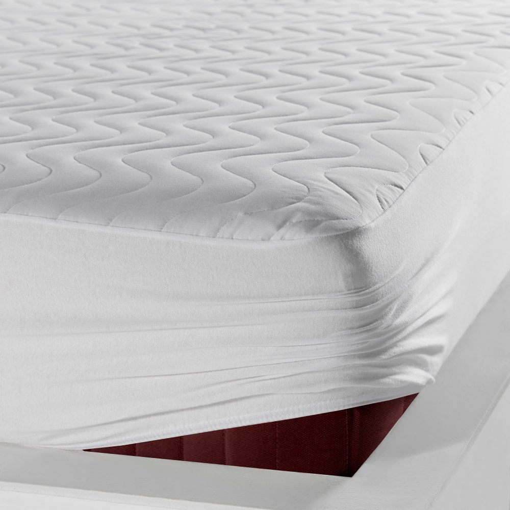 Prošiveni Fitirani Alez (180 x 200) Bijeli Zaštitnik za Bračni Krevet slika 4