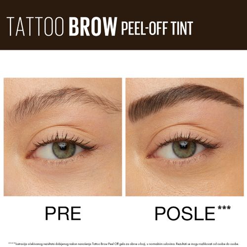 Maybelline New York Tattoo Brow Peel-Off gel za obrve Medium Brown slika 3