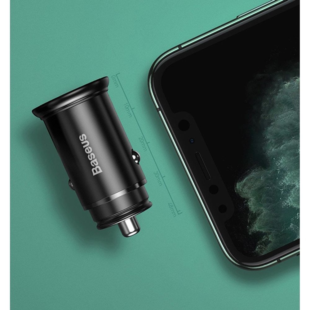 Baseus PPC USB A/C auto punjač, ​​QC4, VOOC (crni) slika 5