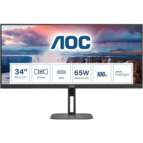 Monitor AOC 34" U34V5C, VA, WQHD, 100Hz, HDMI, DP, USB-C, HAS slika 1