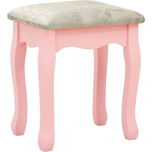 Toaletni stolić sa stolcem rozi 65x36x128 cm paulovnija i MDF slika 8