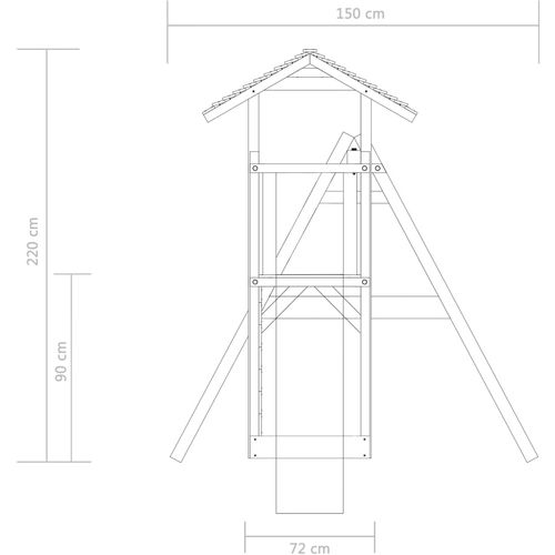 Kućica za igru ljestve, tobogan i ljuljačka 400x150x220 cm drvo slika 7