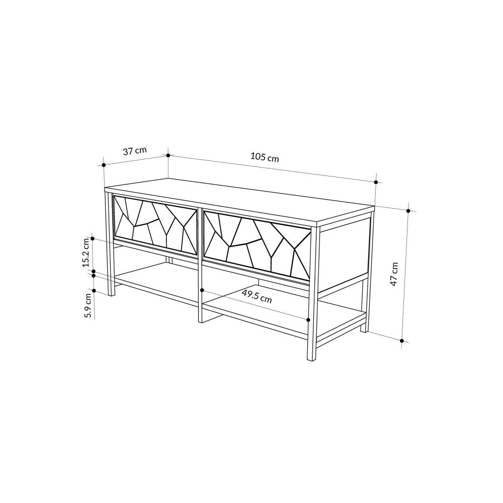 Ormar za cipele "Inola Shoe Bench" - boje: safir i hrast slika 7