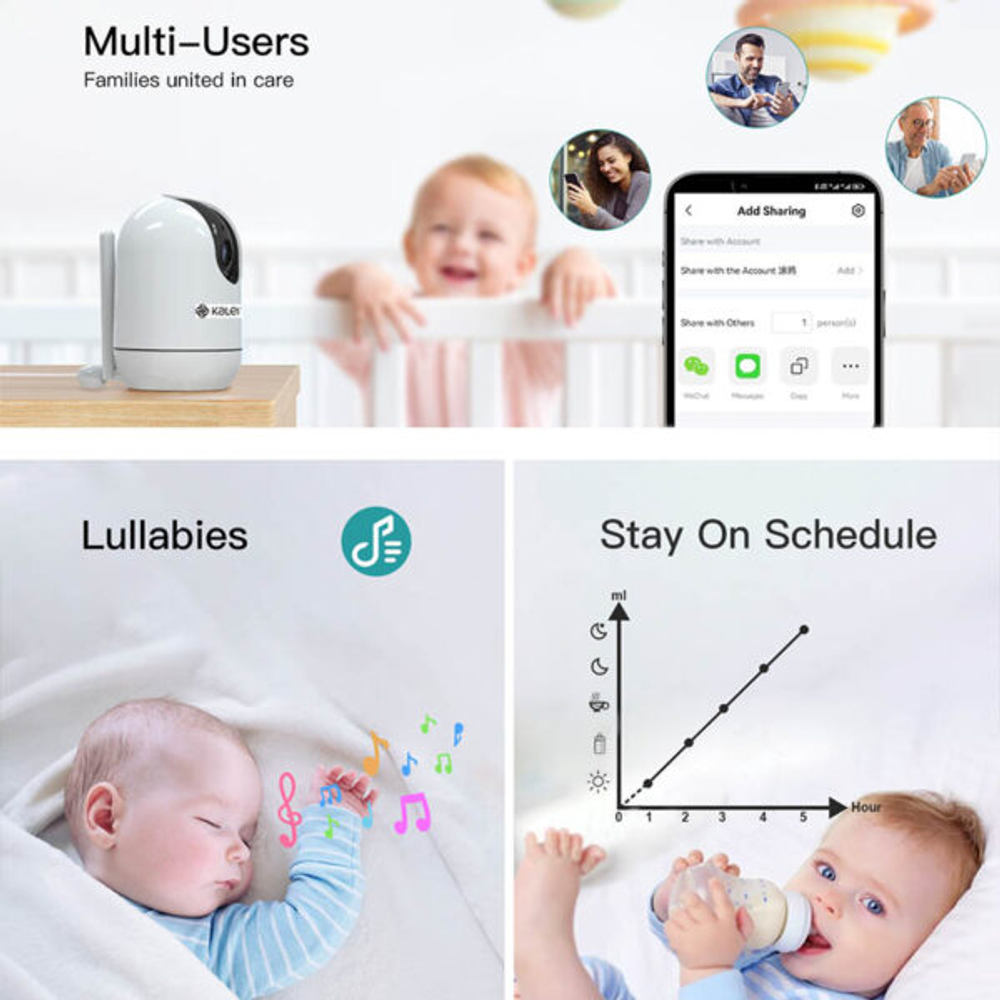 Kalei Video Baby monitor Smart WiFi 5“ BM5R5W sa uspavankama slika 6