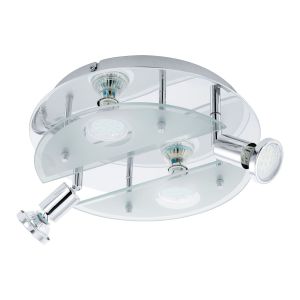 Eglo Cabo 1 Reflektor sa 4 LED Žarulje GU10 - Krom/Bijela