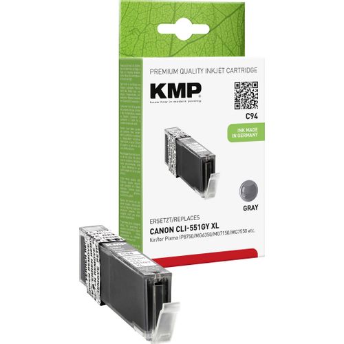 KMP tinta zamijenjen Canon CLI-551GY, CLI-551GY XL kompatibilan  siv C94 1519,0041 slika 3