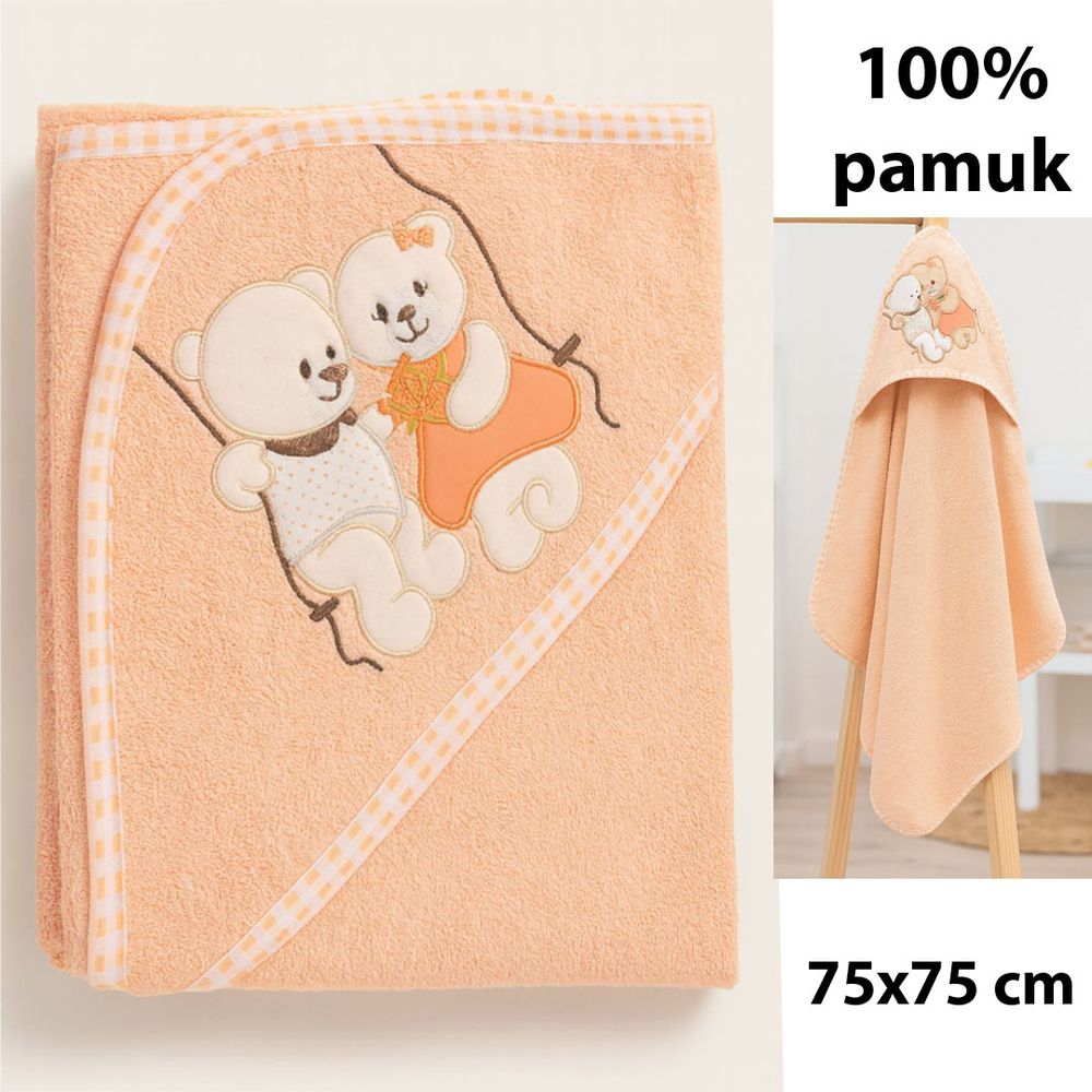 Ready Dječji ručnik s kapuljačom dimenzija 75x75 cm - Narančasti slika 3