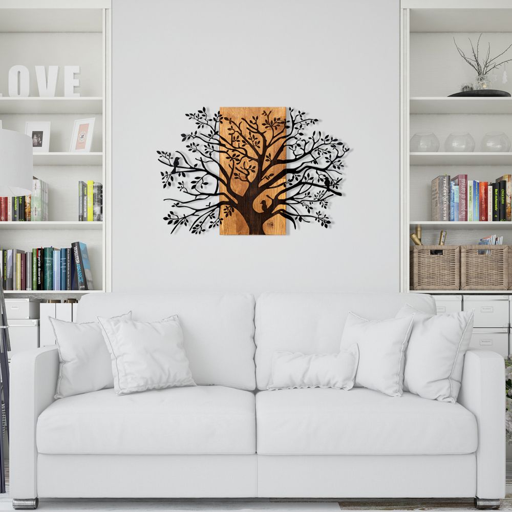 Dekorativni Drveni Zidni Ukras Kavak Black Walnut slika 1