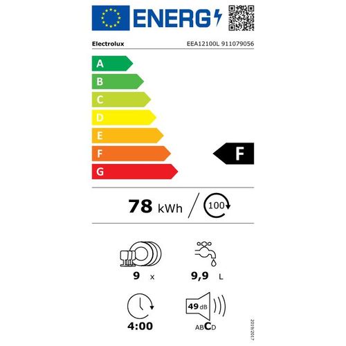 Electrolux EEA12100L Ugradna mašina za pranje sudova sa AirDry tehnologijom, 9 kompleta, 45 cm slika 6