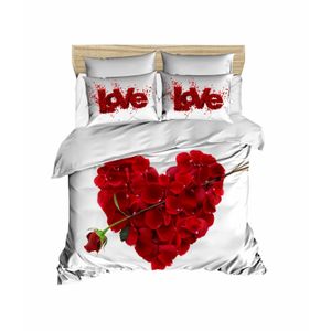 194 Red
White Double Duvet Cover Set